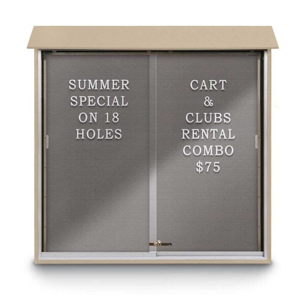 Outdoor Enclosed Combo Board, 72"x36", Bronze Frame/Blue & Forbo